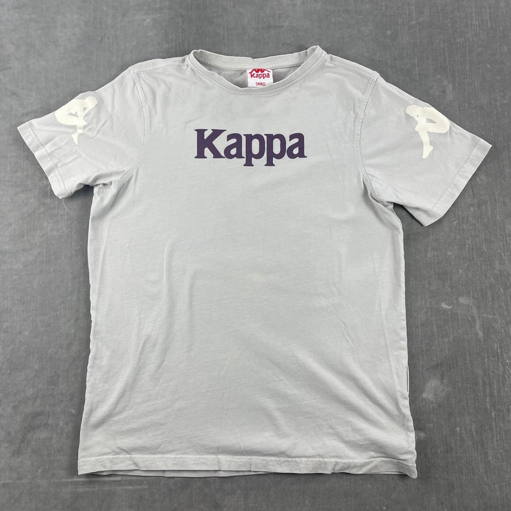 Kappa Mens Small Gray T-Shirt Logo Graphic Short Sleeve